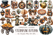 Steampunk Autumn Clipart, an Illustration by OK Design (Thumbnail 1 of 5)