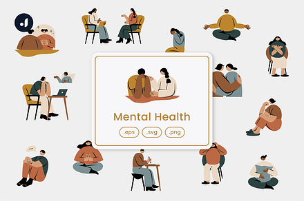 Mental Health Illustration, an Object Graphic by Jump Studio