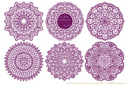 Plum Lace Clipart Doilies, an Illustration by Amanda Ilkov (Thumbnail 4 of 4)