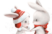 Bunny Merry Christmas, an Animal Illustration by sheincar (Thumbnail 2 of 5)