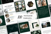 100 Green Instagram Templates Canva, a Social Media Template by IRISEA DESIGNS (Thumbnail 1 of 4)