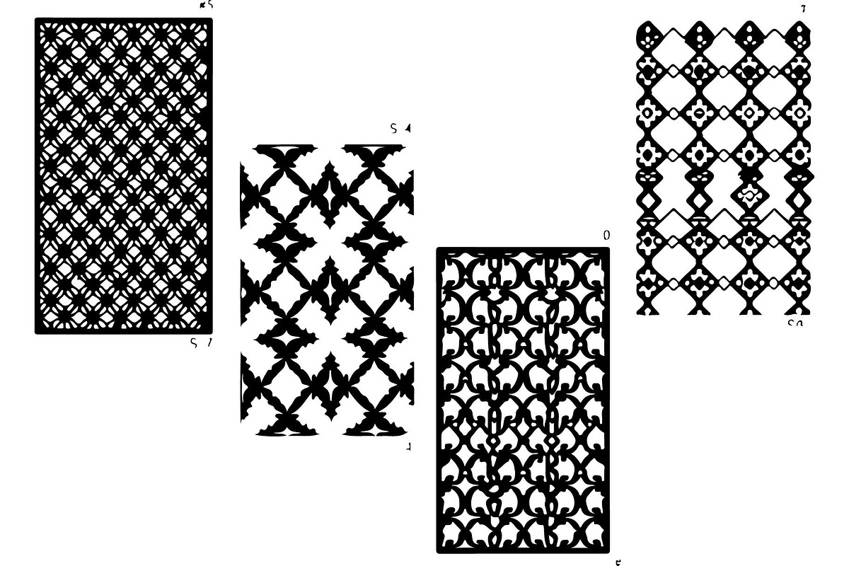 Black Geometric Pattern Panel Set, an Object Graphic by Designer_Momina (Photo 9 of 13)