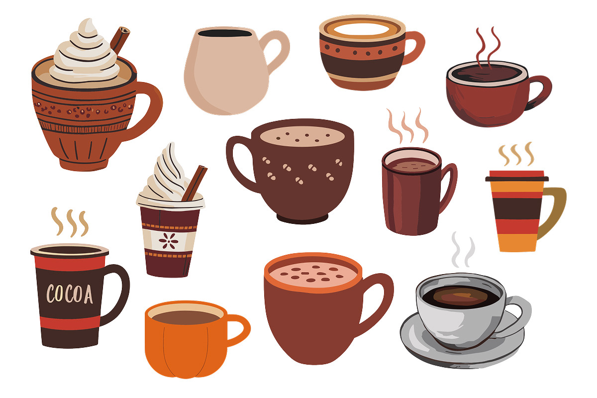 Autumn Drinks Clipart – 40 Cozy PNG, a Seasonal Illustration by Whimsy Brush Studio (Photo 2 of 9)