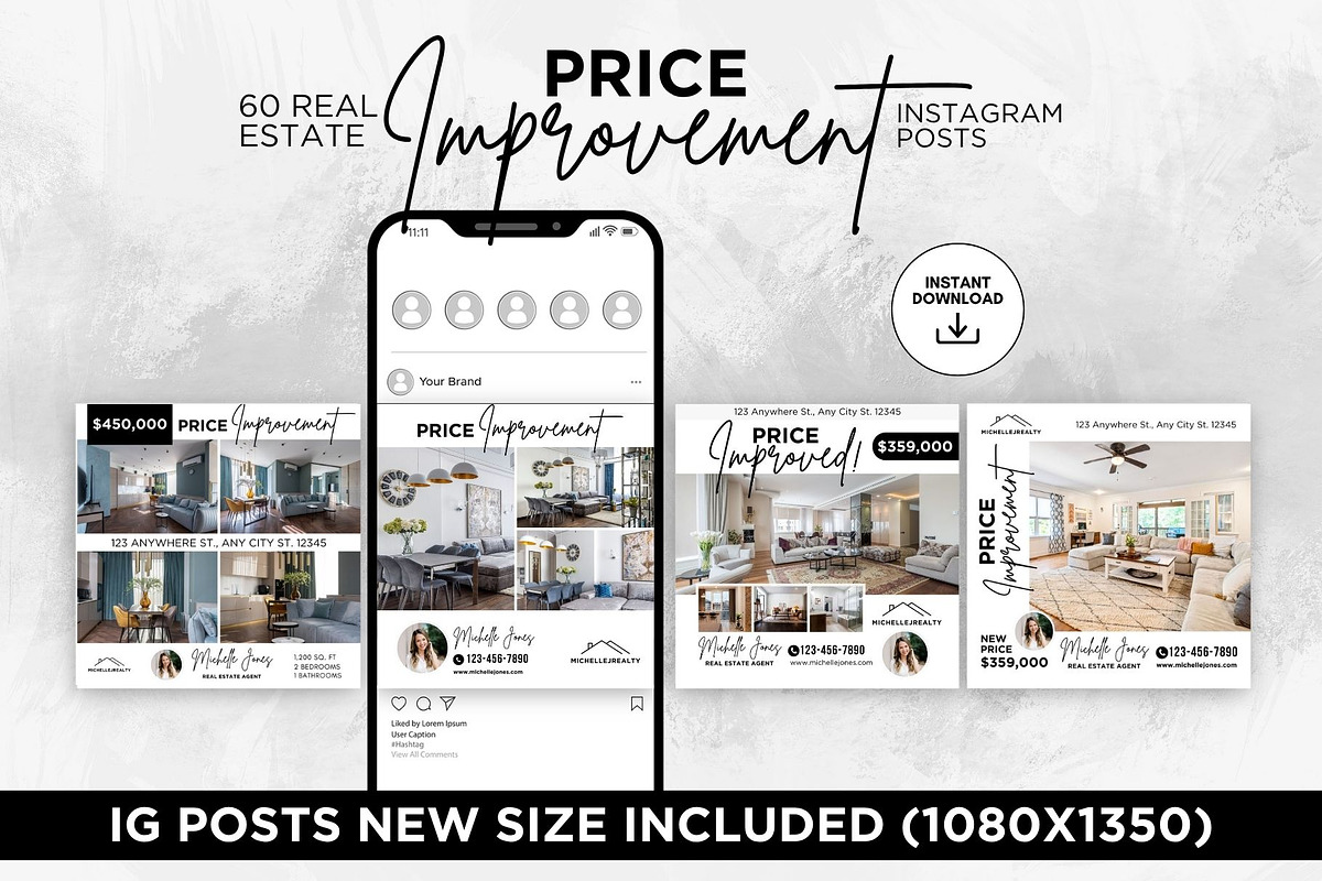 Price Improvement Instagram Posts, a Social Media Template by CreativeVinesStore (Photo 2 of 6)