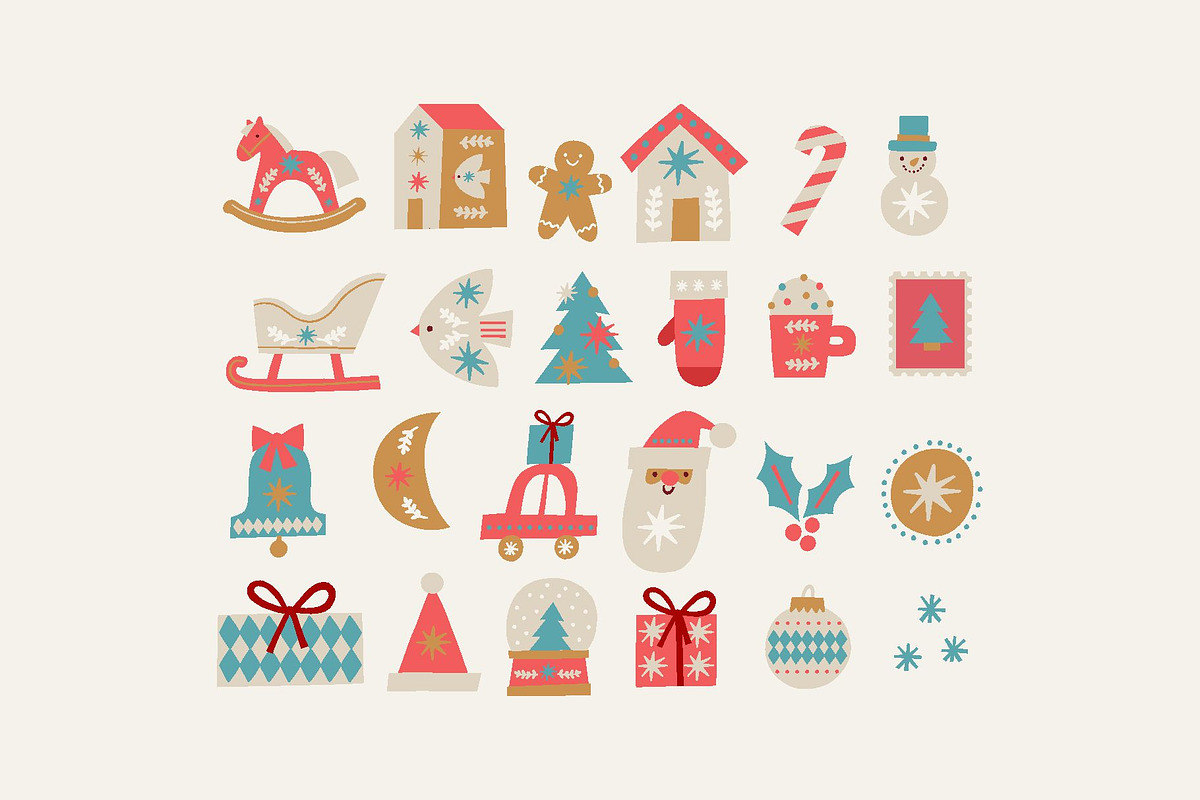 Merry Christmas Clipart, a Decorative Illustration by Barkova Nadya (Photo 2 of 9)