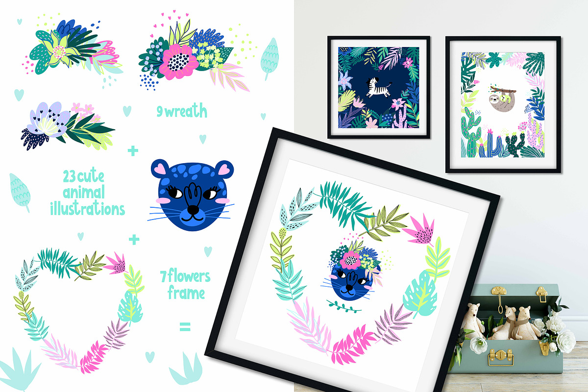 Jungle Cute Baby Animals clipart, an Animal Illustration by OxanaTally (Photo 5 of 10)