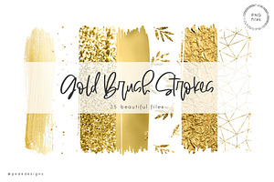 Gold Brush Strokes