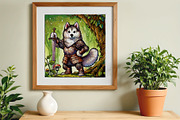 Watercolor Fantasy Creature, Husky, an Illustration by NStudio (Thumbnail 3 of 7)