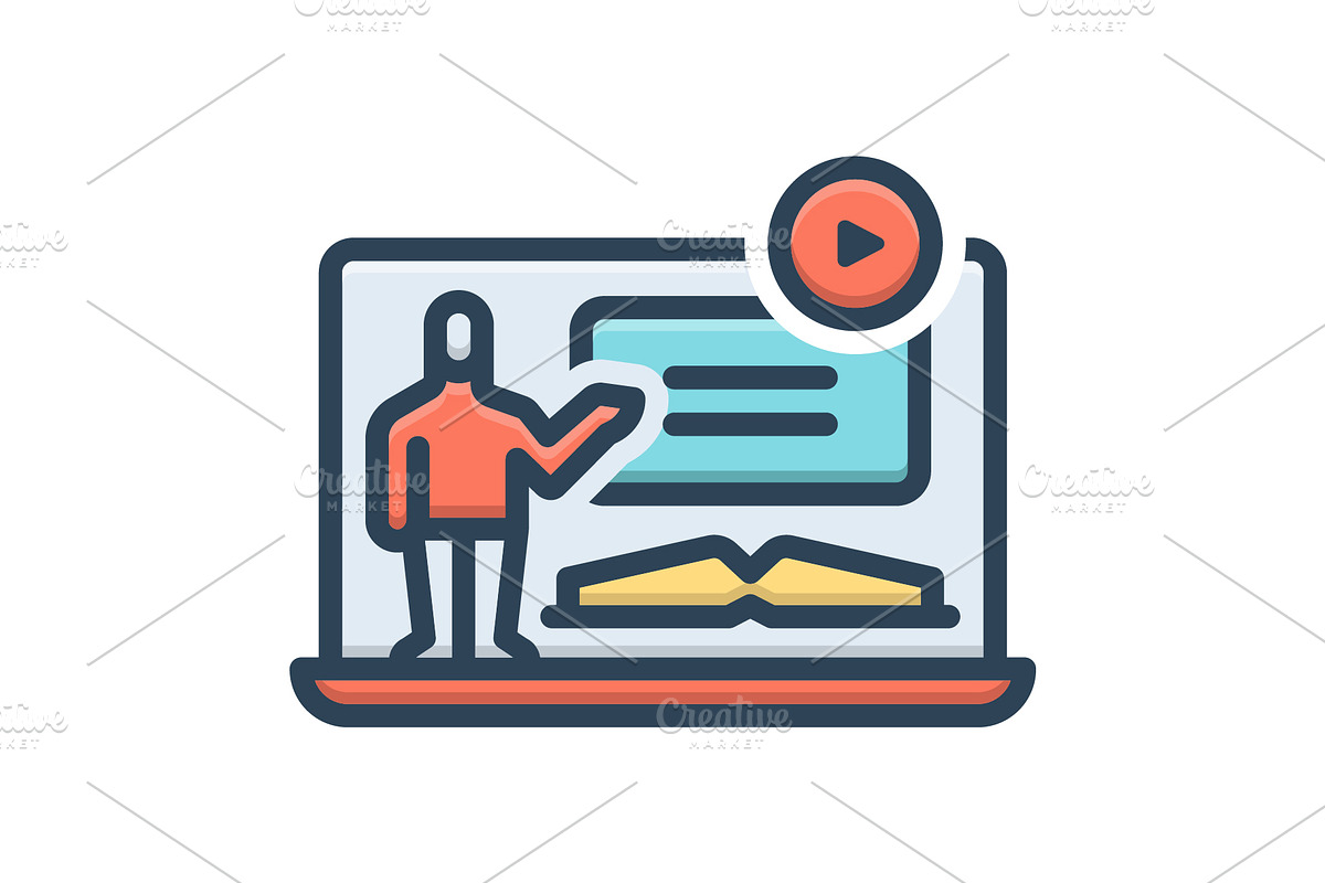 E learning color icon, a Duotone Icon by Creative priyanka