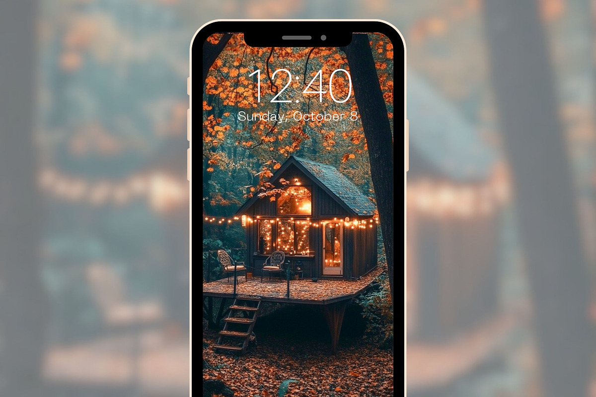 Autumn Floral Phone Wallpaper Set, a Graphic by Kalindiprints (Photo 3 of 6)