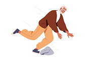 Old people fall down by accident set, a Person Illustration by Good Studio (Thumbnail 2 of 7)