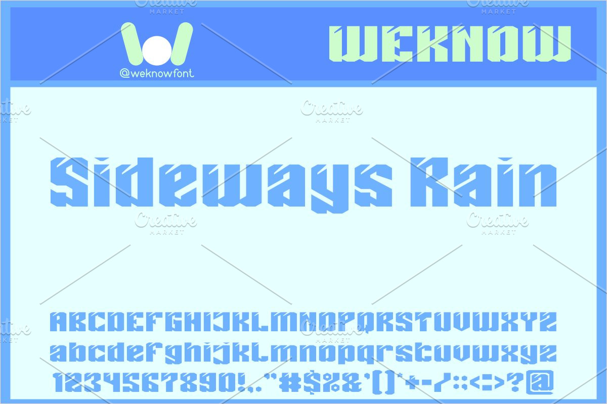 Sideways Rain font, a Font by weknow (Photo 1 of 8)