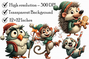 Quirky Christmas Animals Clipart, an Illustration by Libby Wishes (Thumbnail 3 of 7)