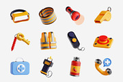 Safety & Security 3D Icon Set, an Object 3D Model by Eklip Studio (Thumbnail 3 of 3)
