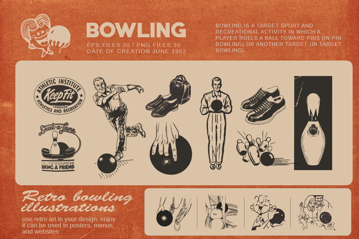 Retro Bowling, an Illustration by Retro Machine (Photo 2 of 6)