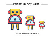 Cute Robots Avatars Vector, an Illustration by Designfour (Thumbnail 2 of 6)