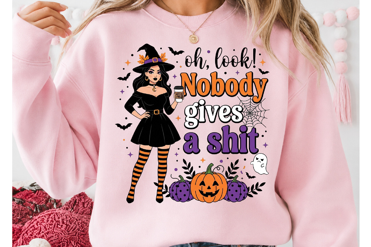Nobody Gives a Witch PNG Halloween, a Seasonal Illustration by DreamCafeArt (Photo 2 of 7)