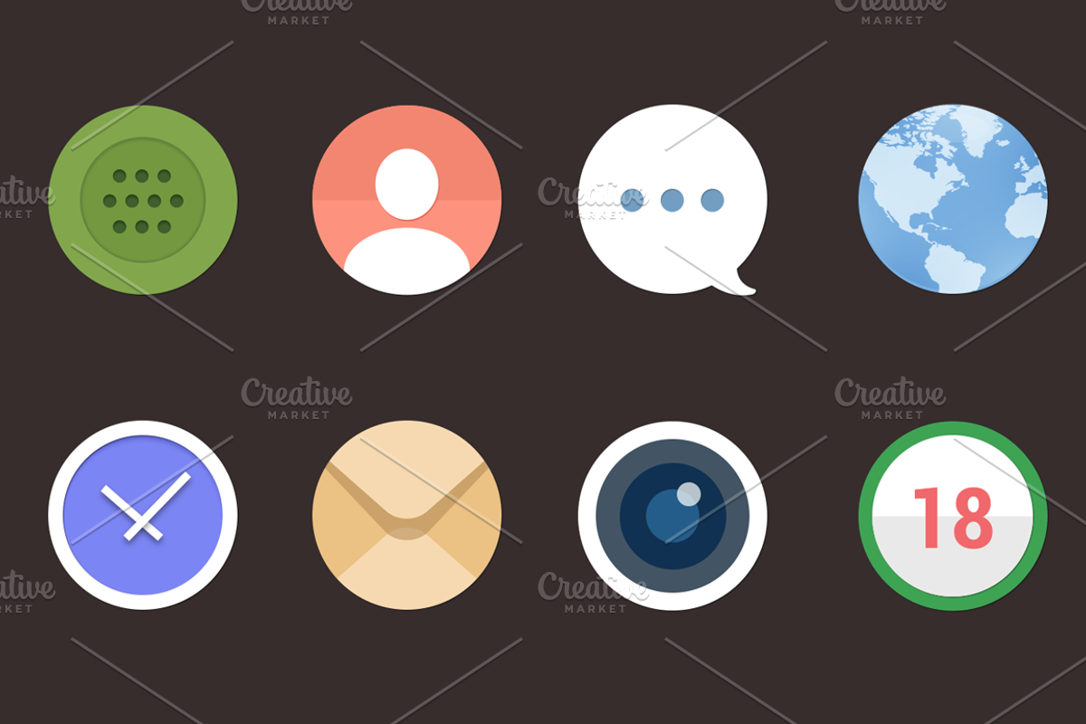 Flat System Icon Set, an Icon by Ocean's GUI Studio (Photo 1 of 4)