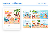Kids Playing on the beach Watercolor, a Person Illustration by CreativeValuation (Thumbnail 6 of 15)