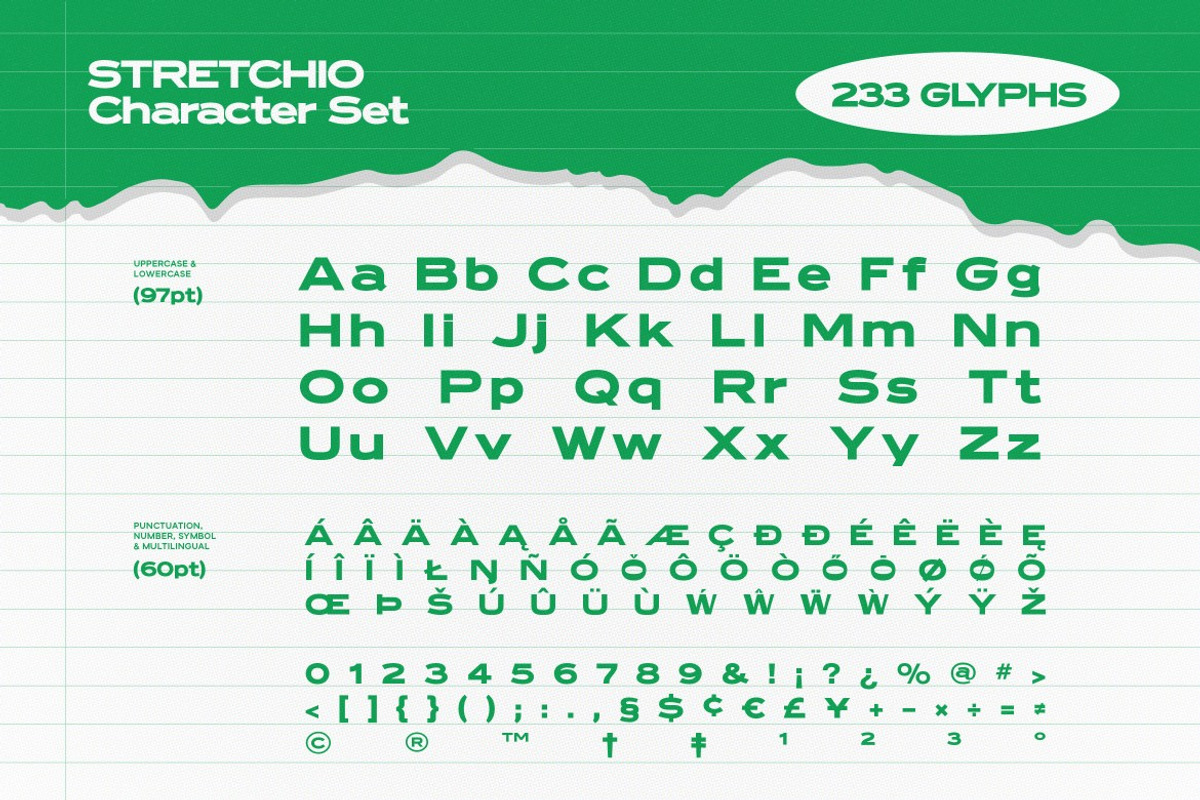 Stretchio, a Sans Serif Font by graphicook (Photo 3 of 9)