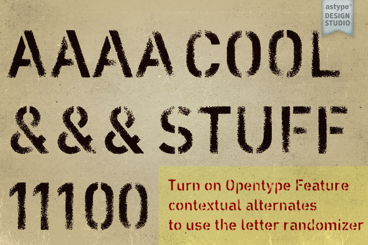 Vtg Stencil DIN - Alt Rough Lt, a Font by astype fonts (Photo 2 of 4)