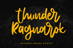 Thunder Ragnarok, a Script Font by Letterara