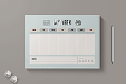 Weekly Planner Template Design, a Stationery Template by MightyDesign (Thumbnail 1 of 6)