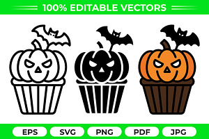 Halloween Cupcake Vector Pack