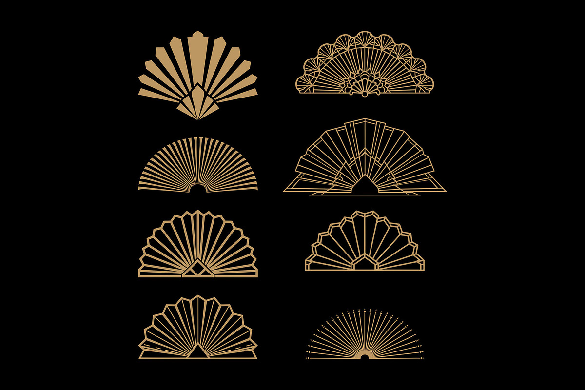 Art Deco 18 Fans, a Decorative Illustration by Stanislav Kharchevskyi (Photo 2 of 3)