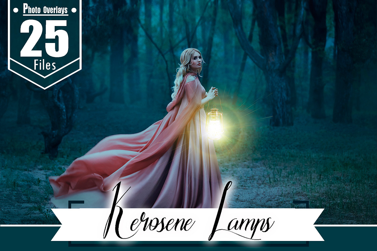 25 Kerosene lamp light effects, a Layer Style Add-On by OverlayBox (Photo 1 of 5)