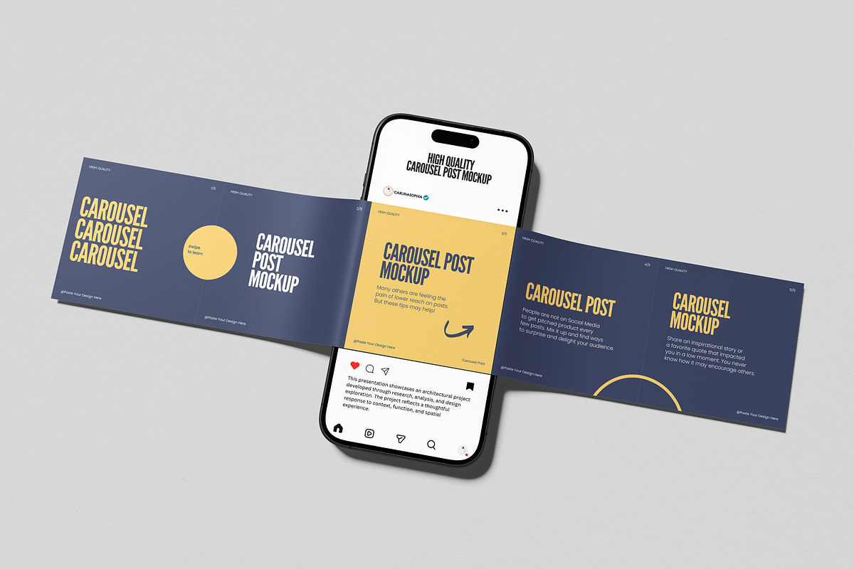 Carousel Post Mockup, an iPhone Mockup by AnasStudio (Photo 5 of 8)