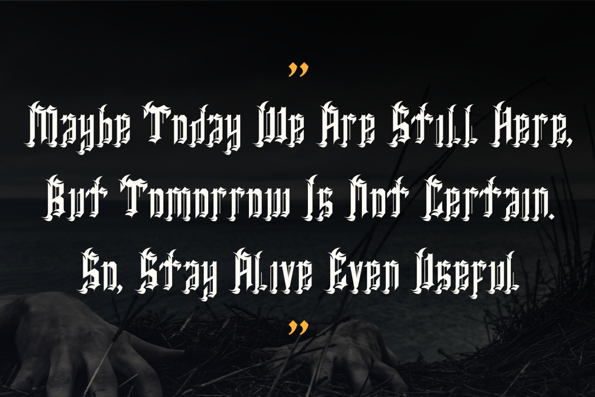BLACK GORJY, a Blackletter Font by Viswal Studio (Photo 2 of 5)