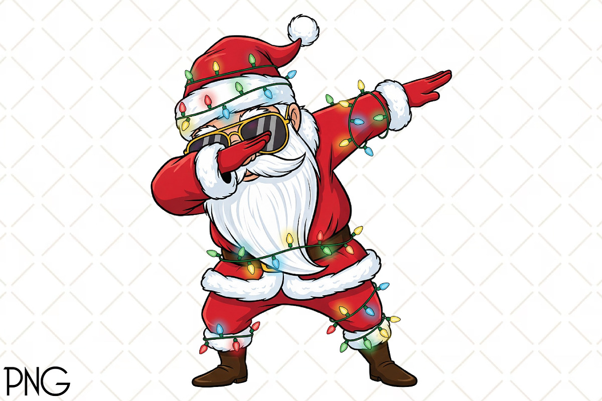 Dabbing Santa Claus Clipart, an Illustration by Black Bird Studio (Photo 1 of 4)