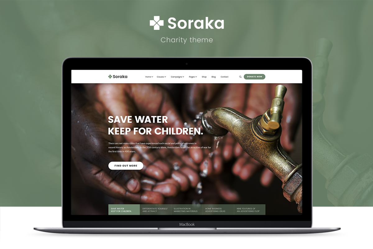 Soraka - Material Design Charity PSD, a Websites & App Template by No.13 (Photo 1 of 3)
