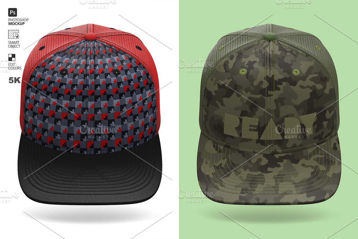 Trucker Cap Mockup – Front View, a Hat Mockup by LESZ Design (Photo 4 of 5)