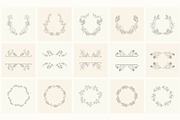Hand drawn floral frames. Bundle., a Decorative Illustration by Designwork (Thumbnail 7 of 21)
