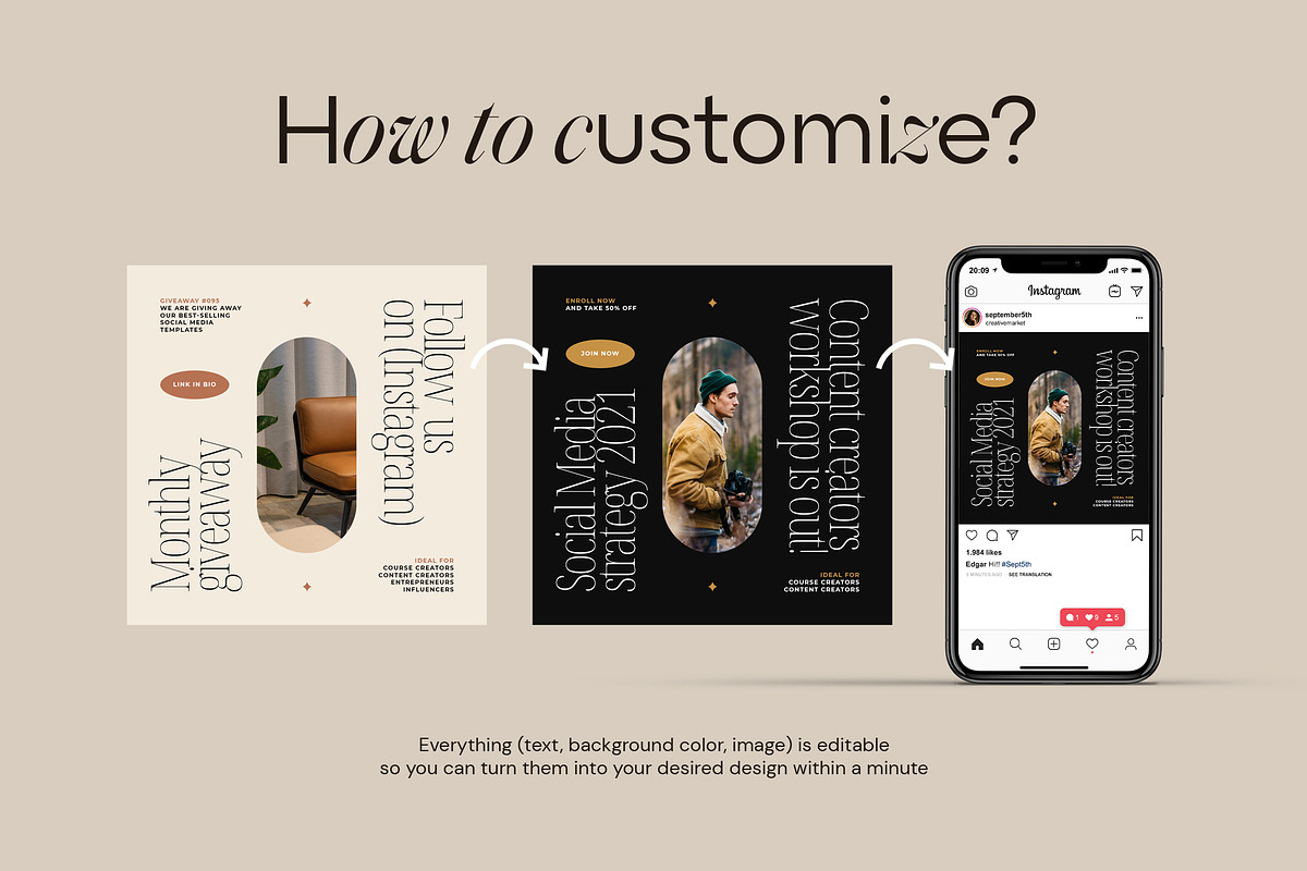 Content Creators Instagram CANVA PS, a Social Media Template by September 5th (Photo 15 of 18)