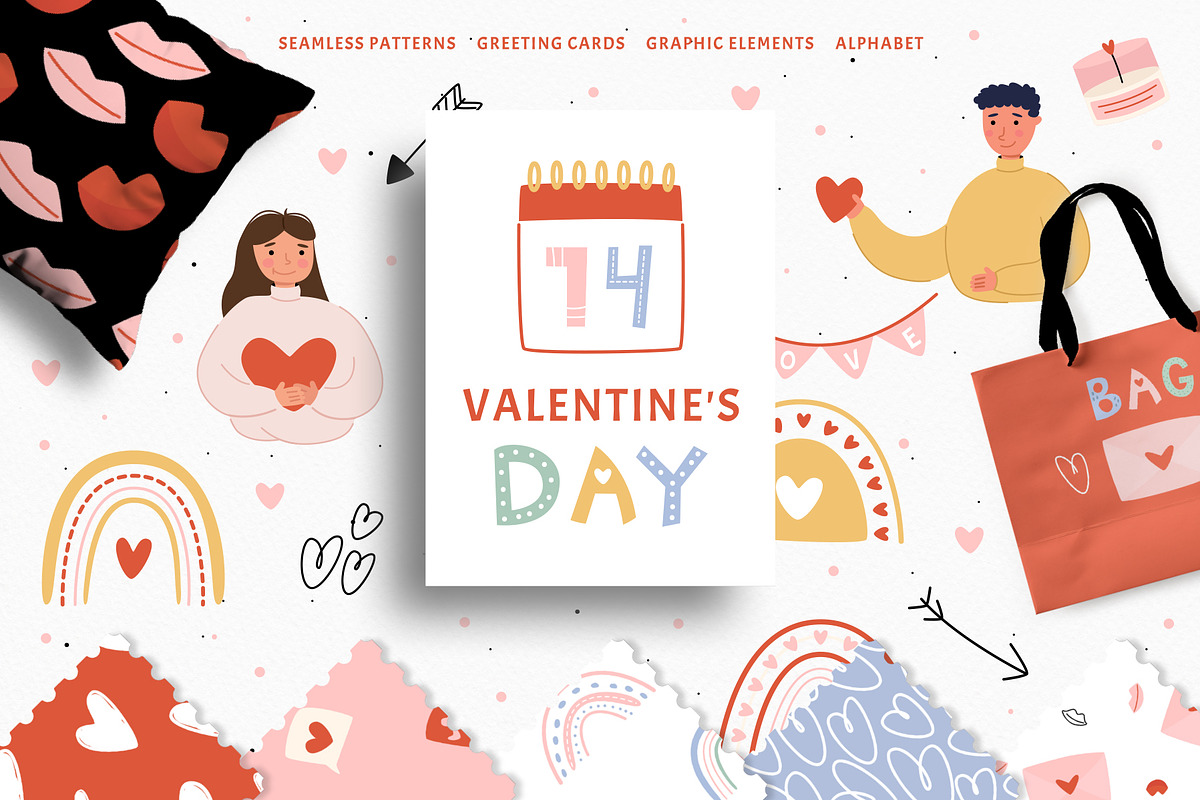Valentine's Day set, a Person Illustration by ValeriiaFeeva (Photo 1 of 9)