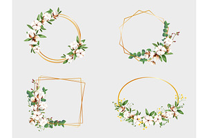 Cotton flower frame. Cottons wreath, a Graphic by Stock-Smart-Start