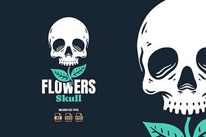 Vintage Flower Skull Illustration, an Object Illustration by Decoconio Design