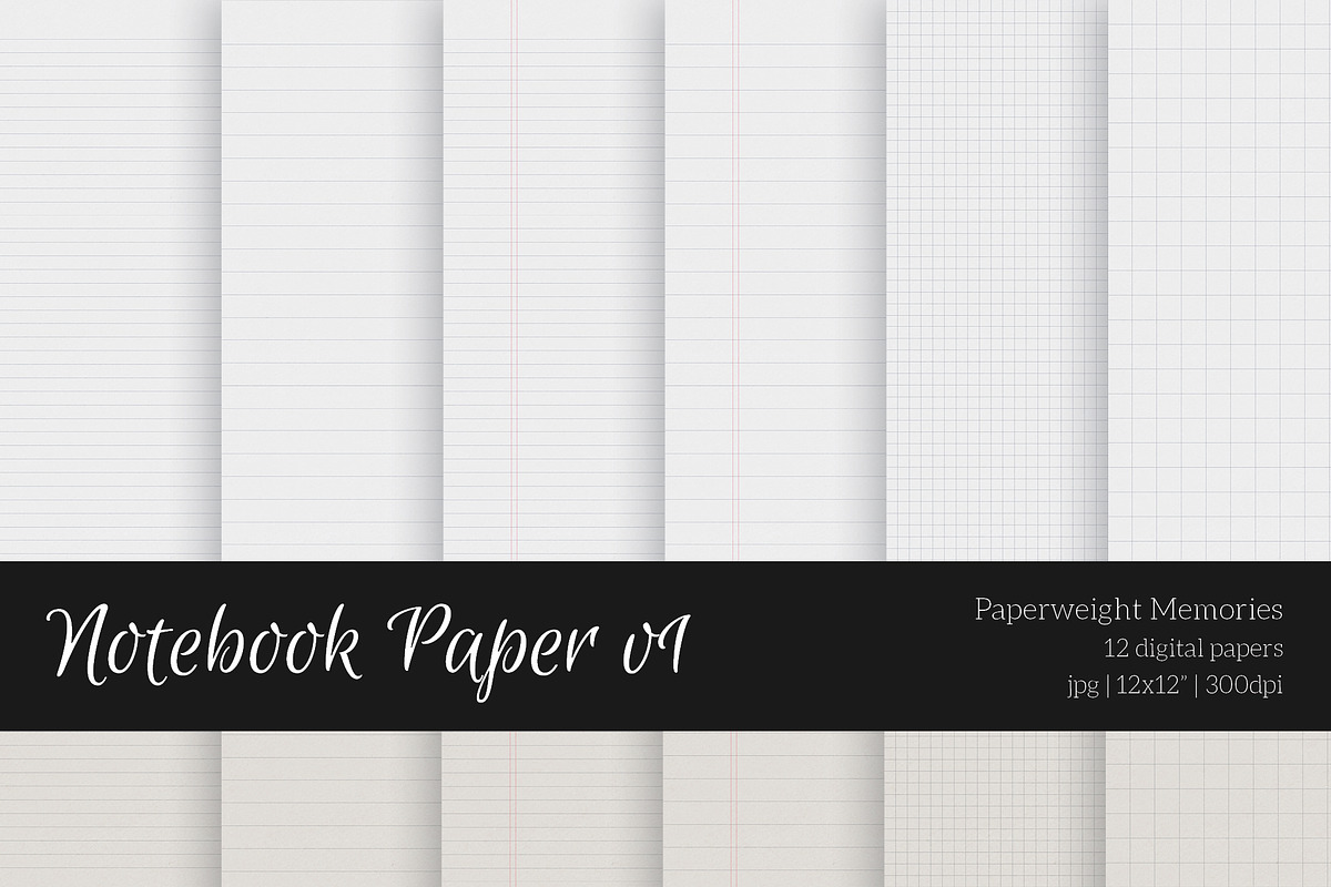 Patterned Paper - Notebook Paper