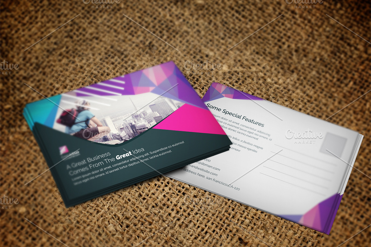 Abstract Postcard Template, a Card Template by Cristal Pioneer