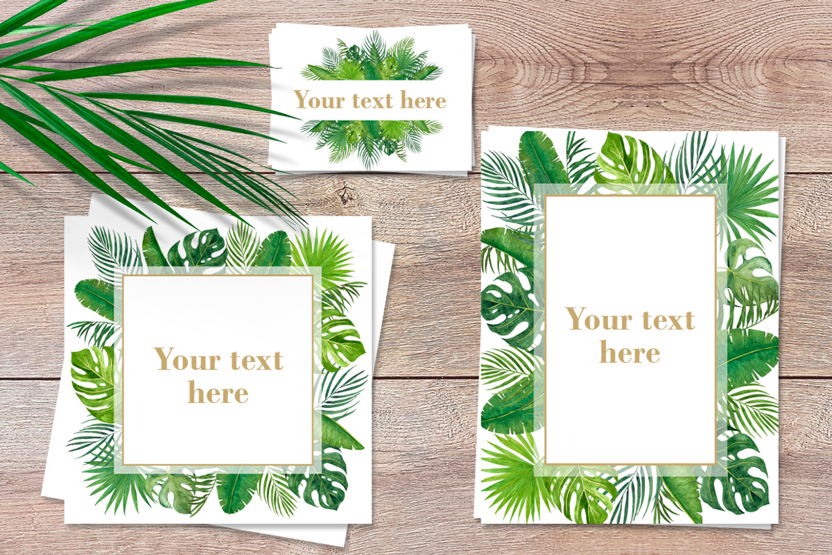 Tropical leaves frames, an Illustration by Elly Studio (Photo 4 of 7)