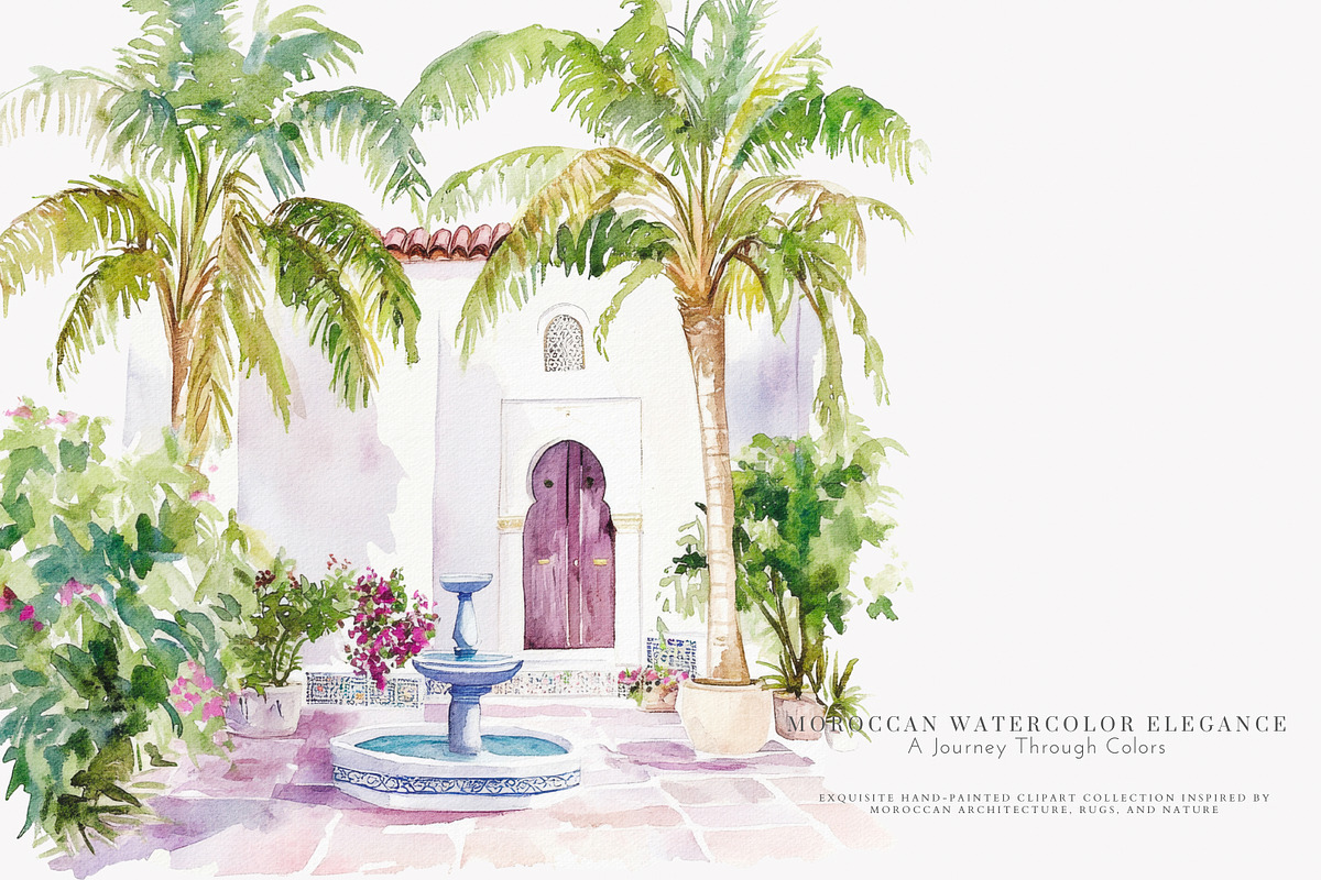 Moroccan decor watercolor clipart, a Decorative Illustration by Patishop Art (Photo 5 of 12)