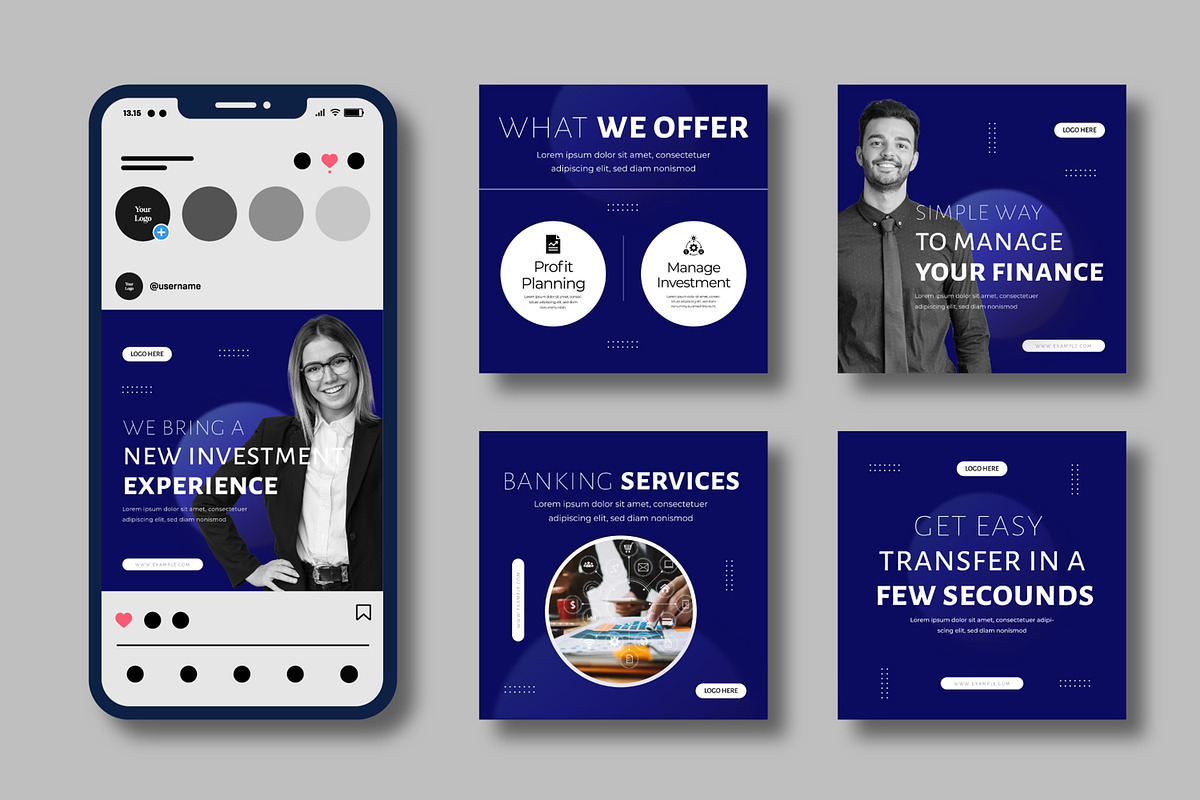 Modern Finance Social Media Post, a Social Media Template by MightyDesign (Photo 2 of 8)