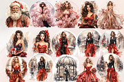 Christmas Fashion Clipart Bundle, an Illustration by Jalina Clipart Studio (Thumbnail 2 of 4)