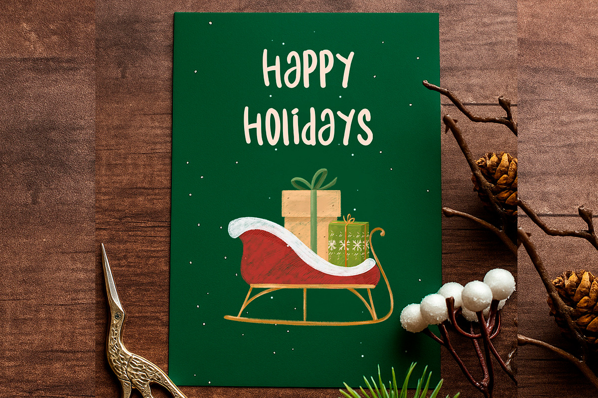 Crayon Christmas Clipart Set | png, a Seasonal Illustration by Marine art (Photo 4 of 4)
