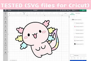 Axolotl Svg,Cartoon Axolotls Cricut