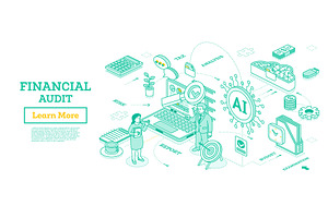 Financial audit and business analysi, an Illustration by Booblgum