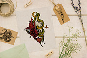 Skulls, Flowers and Snakes | Vintage, a Decorative Illustration by Ink Stories (Thumbnail 4 of 12)